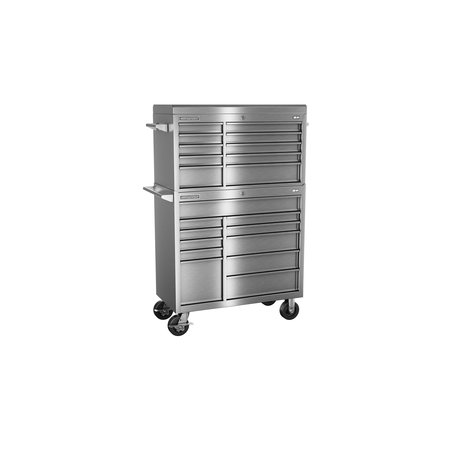 CHAMPION TOOL STORAGE FMPro Plus SST Top Chest/Cabinet, 21 Drawer, Silver, Stainless Steel, 41 in W x 20 in D FMPSA4121RC